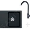 Franke Sets - Keukenset T29, OID 611-62 Tectonite Spoelbak, Zwart + FP 9000 Keukenkraan, Onyx NEW 114.0366.037