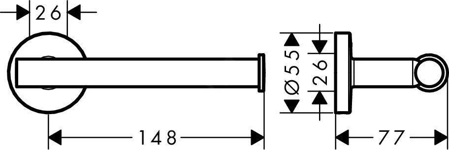 Hansgrohe Logis Universal - Closetrolhouder, Chroom 41726000 2 Hansgrohe Logis Universal - Closetrolhouder, Chroom 41726000 - Afbeelding 2