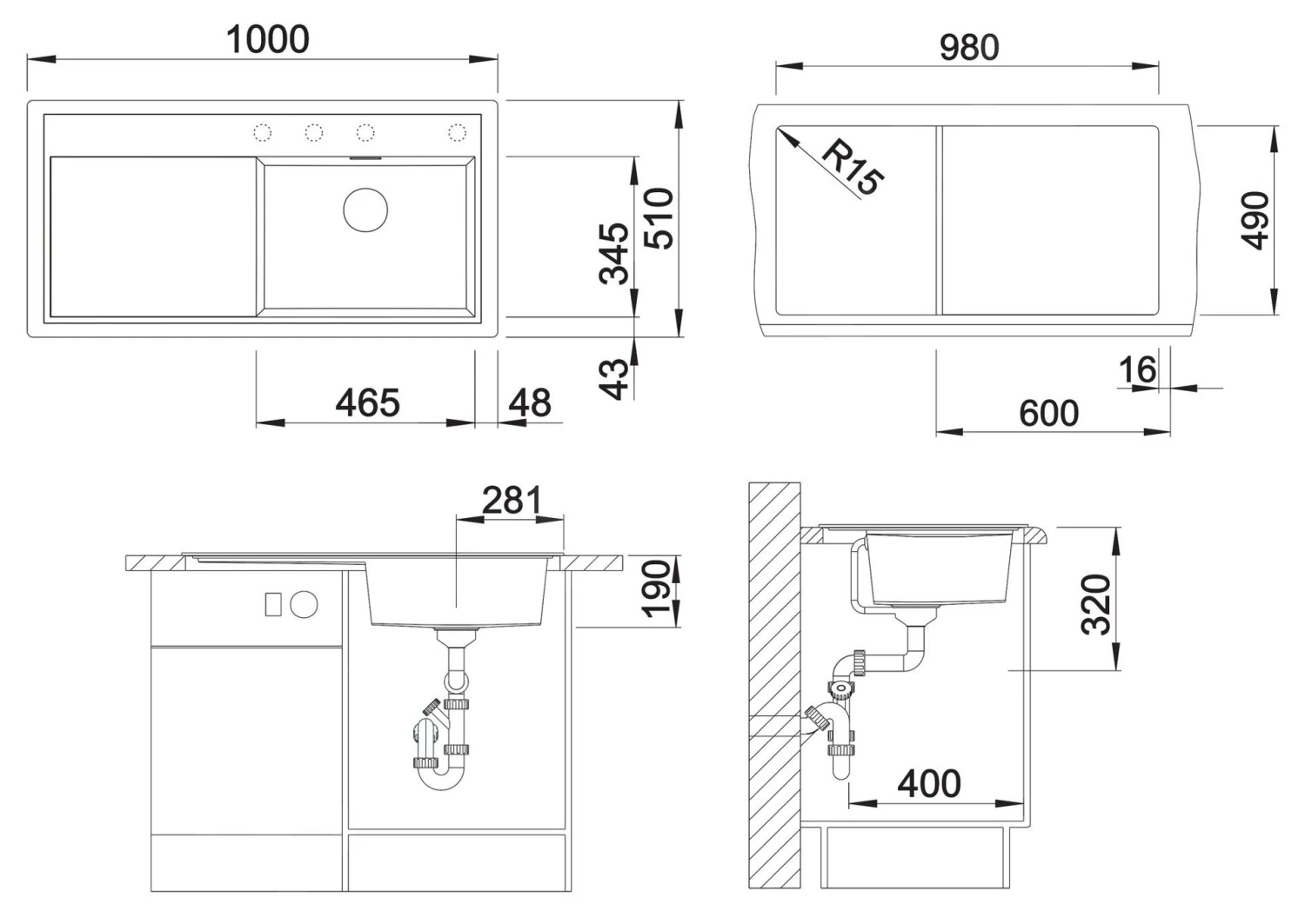Blanco Zenar XL 6 - Silgranit Spoelbak, 1000x510 Mm, Met Toebehoren, InFino, Zwart 526061 2 Blanco Zenar XL 6 - Silgranit Spoelbak, 1000x510 Mm, Met Toebehoren, InFino, Zwart 526061 - Afbeelding 2