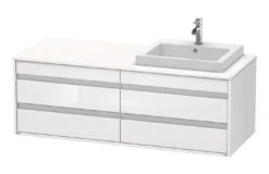 Duravit Ketho - Wastafelonderkast 496x1400x550 Mm, Rechts, 4 Laden, Glanzend Wit KT6757R2222