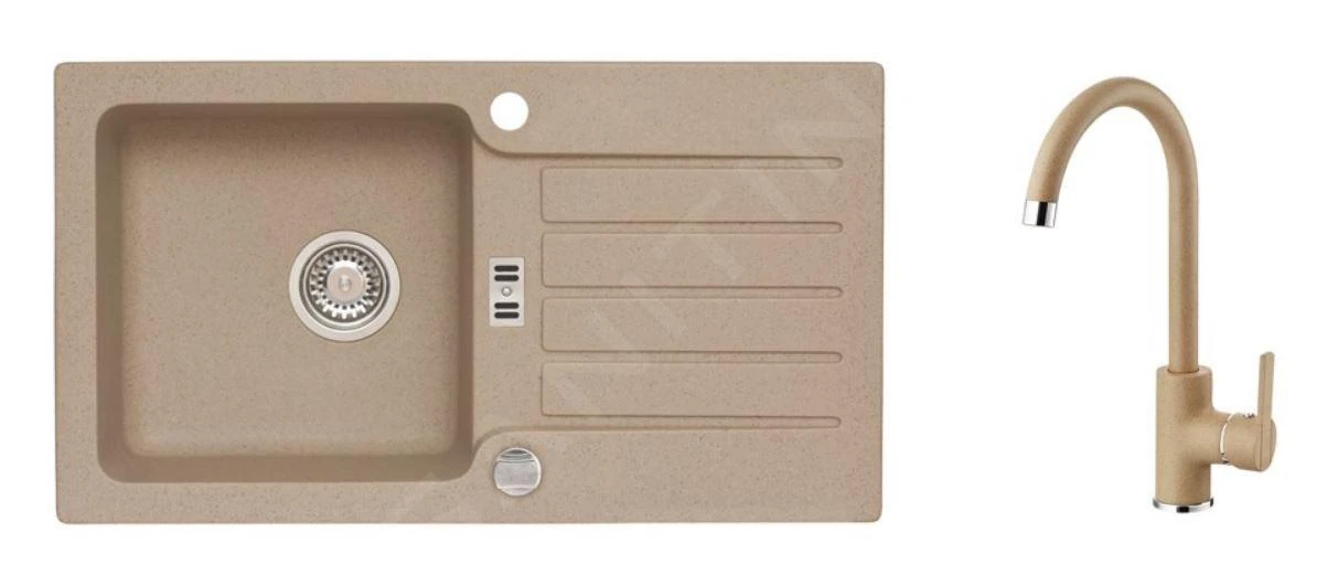 Alveus Sets - Set Spoelbak Niagara 30 En Keukenkraan Tonia, Beige SETA152 1 Alveus Sets - Set Spoelbak Niagara 30 En Keukenkraan Tonia, Beige SETA152