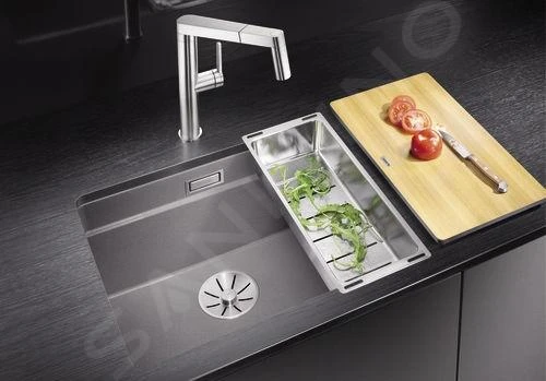 Blanco Etagon 500 - Silgranit Spoelbak, 530x460 Mm, Met Verschuifbare Rails, Zwart 525887 5 Blanco Etagon 500 - Silgranit Spoelbak, 530x460 Mm, Met Verschuifbare Rails, Zwart 525887 - Afbeelding 5