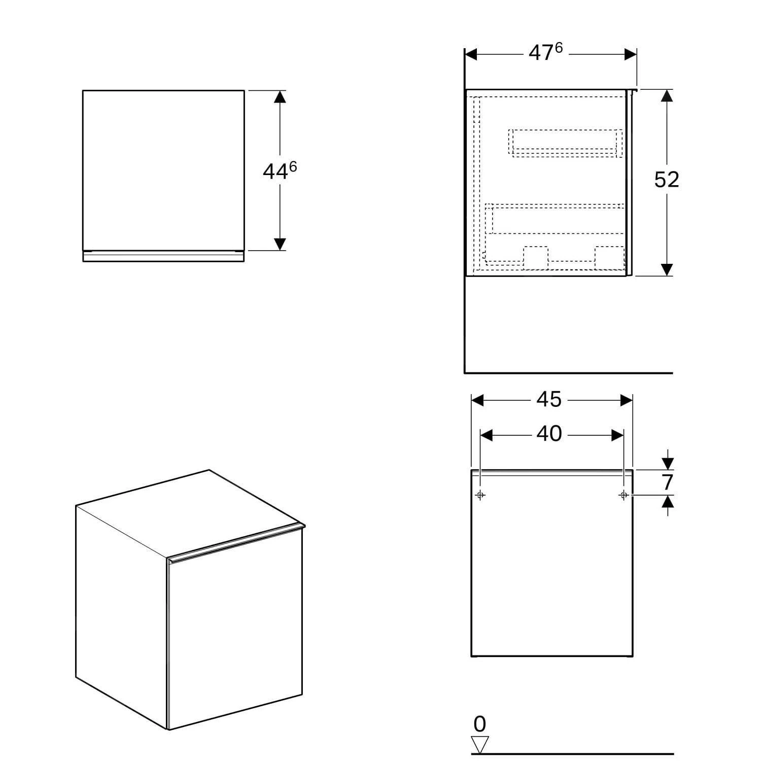 Geberit Acanto - Onderbouw Zijkast Met Interne Lade 450x520 Mm, Lava Look 500.618.JK.2 2 Geberit Acanto - Onderbouw Zijkast Met Interne Lade 450x520 Mm, Lava Look 500.618.JK.2 - Afbeelding 2