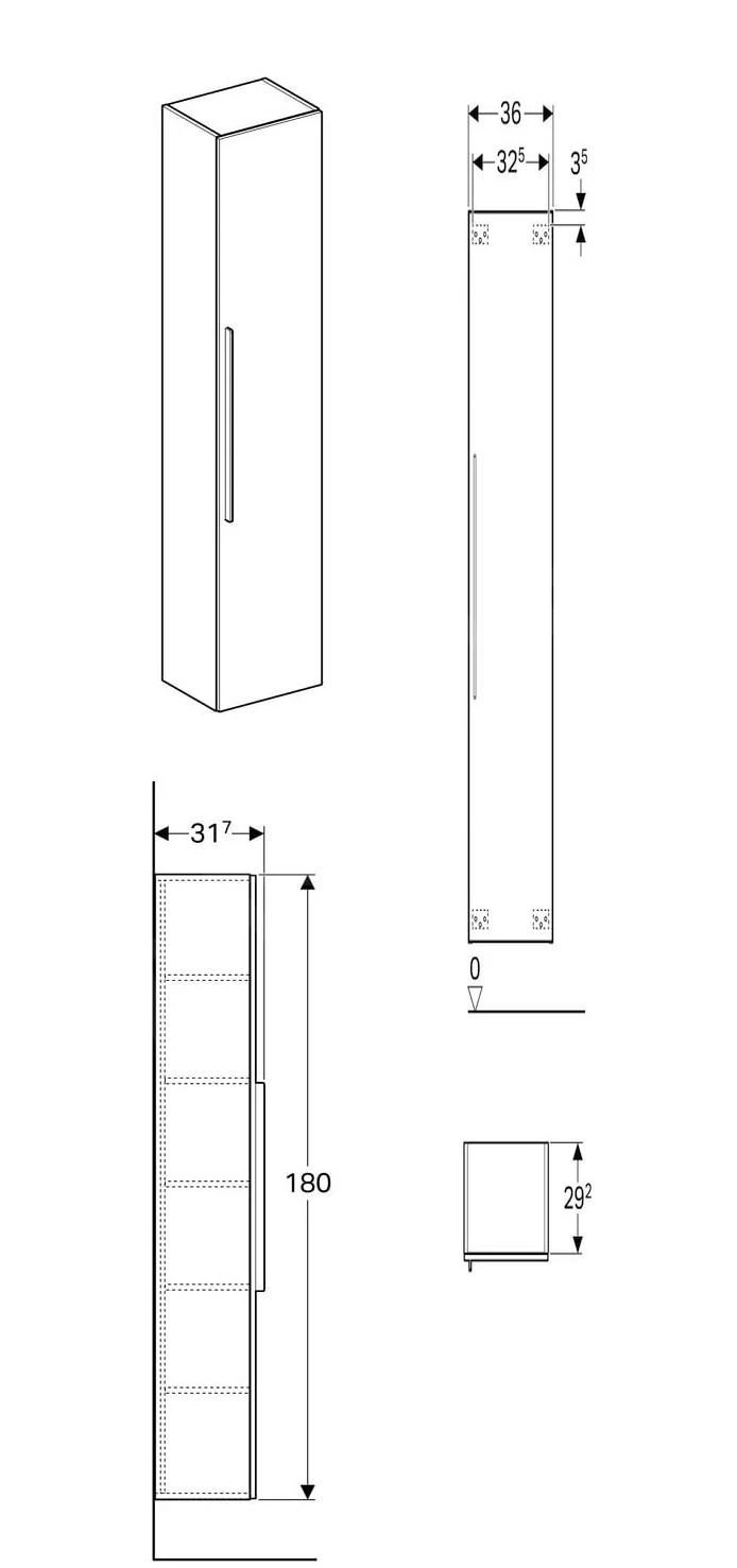 Geberit ICon - Hoge Badkamerkast 1800x360 Mm, Mat Wit 841000000 2 Geberit ICon - Hoge Badkamerkast 1800x360 Mm, Mat Wit 841000000 - Afbeelding 2