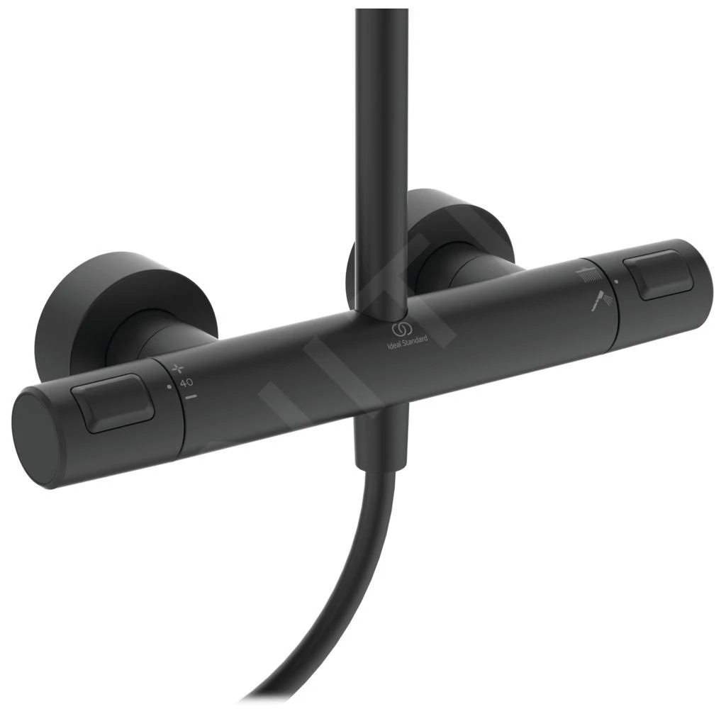 Ideal Standard CeraTherm - Doucheset T25 Met Thermostaatkraan, 200 Mm, 1-jet, Zwart A7546XG 5 Ideal Standard CeraTherm - Doucheset T25 Met Thermostaatkraan, 200 Mm, 1-jet, Zwart A7546XG - Afbeelding 5