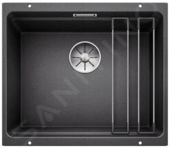 Blanco Etagon 500 - Silgranit Spoelbak, 530x460 Mm, Met Verschuifbare Rails, Zwart 525887