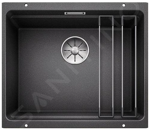 Blanco Etagon 500 - Silgranit Spoelbak, 530x460 Mm, Met Verschuifbare Rails, Zwart 525887 1 Blanco Etagon 500 - Silgranit Spoelbak, 530x460 Mm, Met Verschuifbare Rails, Zwart 525887