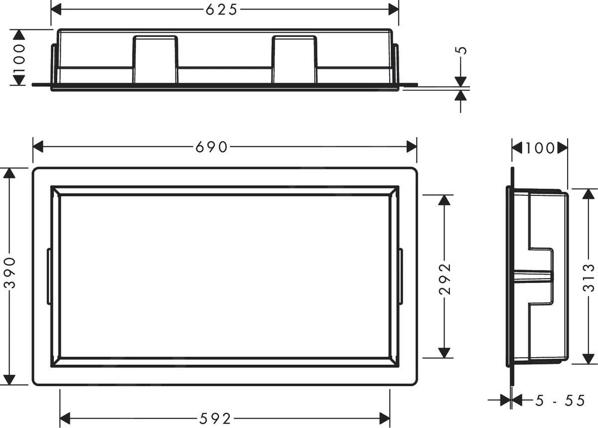 Hansgrohe XtraStoris Original - Inbouwnis, 300x600x100 Mm, Mat Wit 56064700 2 Hansgrohe XtraStoris Original - Inbouwnis, 300x600x100 Mm, Mat Wit 56064700 - Afbeelding 2
