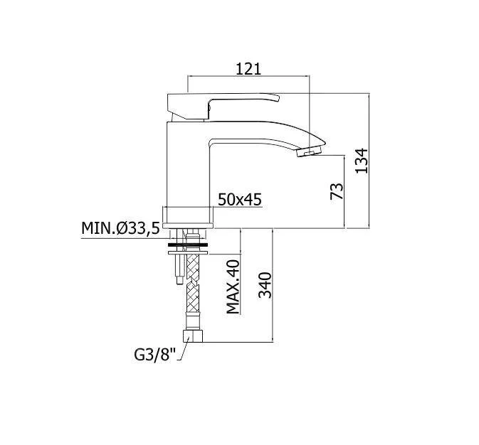 Paffoni Level - Wastafelkraan, Chroom LES071CR 2 Paffoni Level - Wastafelkraan, Chroom LES071CR - Afbeelding 2