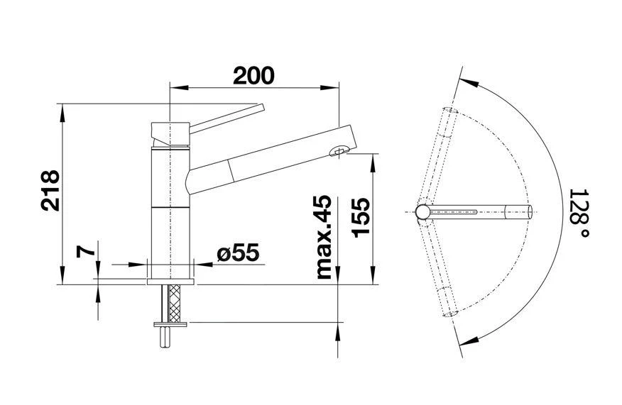 Blanco Alta S - Keukenkraan Met Uittrekbare Sproeikop, Rots Grijs /chroom 518809 2 Blanco Alta S - Keukenkraan Met Uittrekbare Sproeikop, Rots Grijs /chroom 518809 - Afbeelding 2