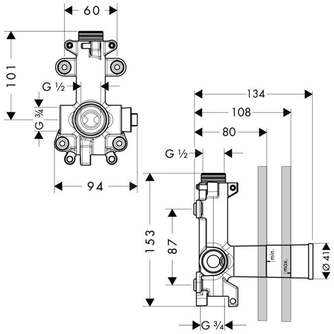 Axor Inbouwdelen - Basisgarnituur Douchemodule 28486180 2 Axor Inbouwdelen - Basisgarnituur Douchemodule 28486180 - Afbeelding 2