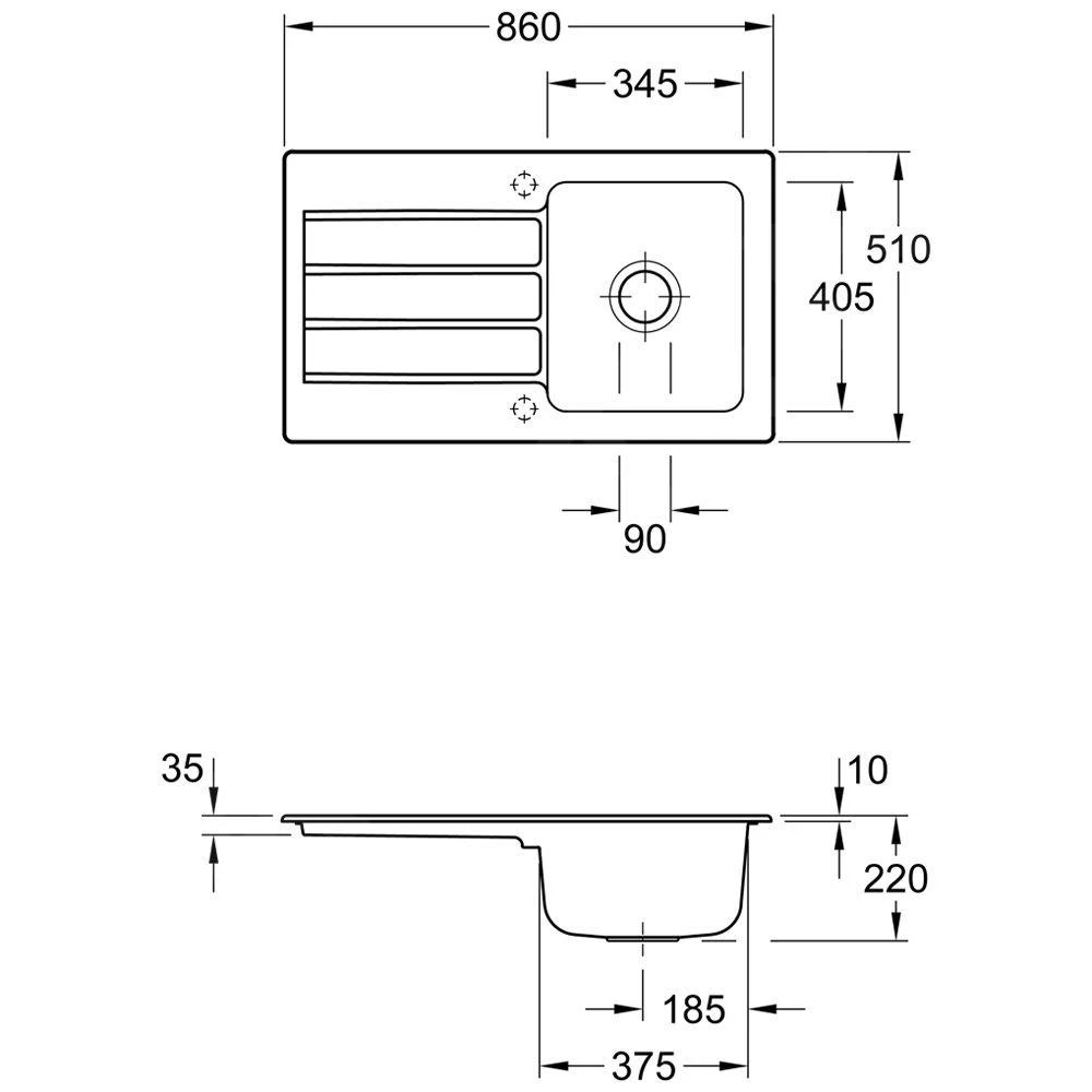 Villeroy & Boch Architectura - Keramische Spoelbak 860x510 Mm Incl. Afvoergarnituur, CeramicPlus, Alpine Wit 335002R1 2 Villeroy & Boch Architectura - Keramische Spoelbak 860x510 Mm Incl. Afvoergarnituur, CeramicPlus, Alpine Wit 335002R1 - Afbeelding 2