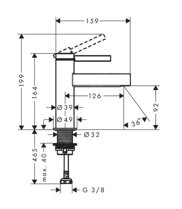 Hansgrohe Finoris - Toiletkraan 100. EcoSmart, Mat Zwart 76013670 2 Hansgrohe Finoris - Toiletkraan 100. EcoSmart, Mat Zwart 76013670 - Afbeelding 2