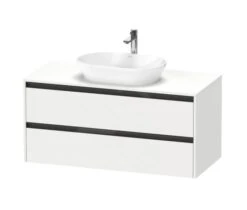 Duravit Ketho.2 - Wastafelonderkast Met Uitsparing 568x1200x550 Mm, 2 Laden, Mat Wit K24897018180000