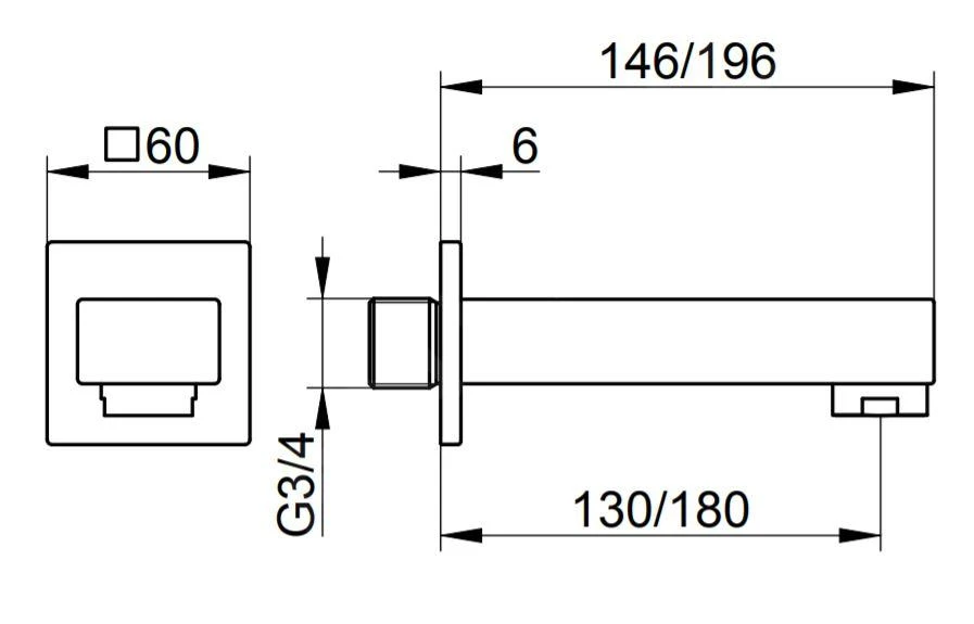 Keuco Edition 11 - Baduitloop, Geborsteld Zwart Chroom 51145130001 2 Keuco Edition 11 - Baduitloop, Geborsteld Zwart Chroom 51145130001 - Afbeelding 2