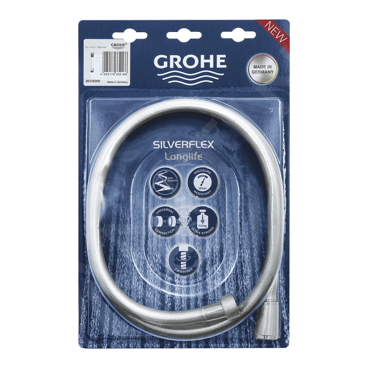 Grohe Slangen - Doucheslang Silverflex Longlife, 1250 Mm, Chroom 26335000 3 Grohe Slangen - Doucheslang Silverflex Longlife, 1250 Mm, Chroom 26335000 - Afbeelding 3