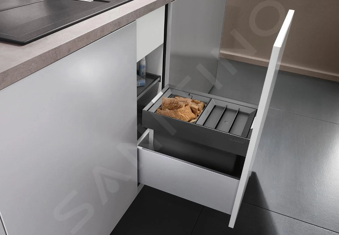 Blanco Flexon II - Inbouw Afvalemmer, Met Scheidingswand, Inhoud 16 L 521467 4 Blanco Flexon II - Inbouw Afvalemmer, Met Scheidingswand, Inhoud 16 L 521467 - Afbeelding 4