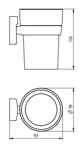 Novaservis Metalia 12 - Beker Met Houder, Glas/chroom 0206,0 2 Novaservis Metalia 12 - Beker Met Houder, Glas/chroom 0206,0 - Afbeelding 2