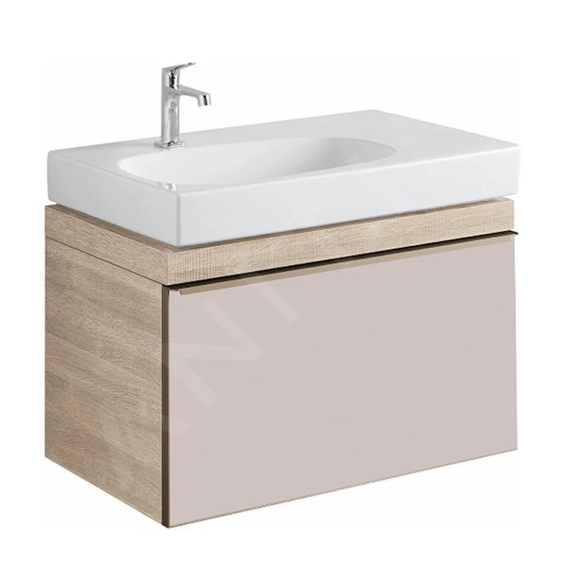 Geberit Citterio - Wastafelonderkast 750 Mm, Glanzend Glas/taupe/licht Eiken 500.557.JI.1 1 Geberit Citterio - Wastafelonderkast 750 Mm, Glanzend Glas/taupe/licht Eiken 500.557.JI.1