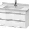 Duravit Ketho - Wastafelonderkast 480x800x455 Mm, 2 Laden, Glanzend Wit KT664402222