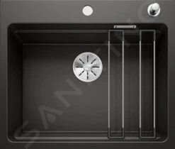 Blanco Etagon 6 - Silgranit Spoelbak, 600x510 Mm, Met Rails, InFino, Zwart 525889