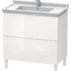 Duravit L-Cube - Wastafelonderkast 866x820x469 Mm, 2 Laden, Glanzend Wit LC660902222