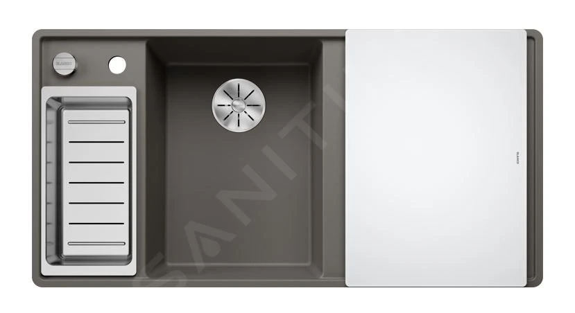 Blanco Axia III 6 - Silgranit Spoelbak, 990x500 Mm, Met Afvoerbediening En Toebehoren, InFino, Grijs 527230 4 Blanco Axia III 6 - Silgranit Spoelbak, 990x500 Mm, Met Afvoerbediening En Toebehoren, InFino, Grijs 527230 - Afbeelding 4