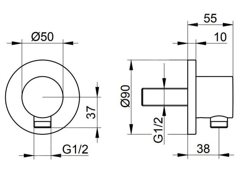 Keuco IXMO - Aansluitbocht, Chroom 59547010001 2 Keuco IXMO - Aansluitbocht, Chroom 59547010001 - Afbeelding 2