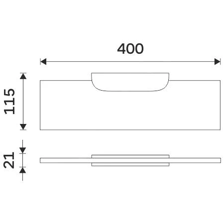 Nimco Nikau - Plank, Lengte 400 Mm, Mat Glas/mat Zwart NKC 30091B-40-90 2 Nimco Nikau - Plank, Lengte 400 Mm, Mat Glas/mat Zwart NKC 30091B-40-90 - Afbeelding 2