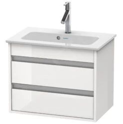 Duravit Ketho - Wastafelonderkast Compact 480x600x385 Mm, 2 Lades, Glanzend Wit KT645202222