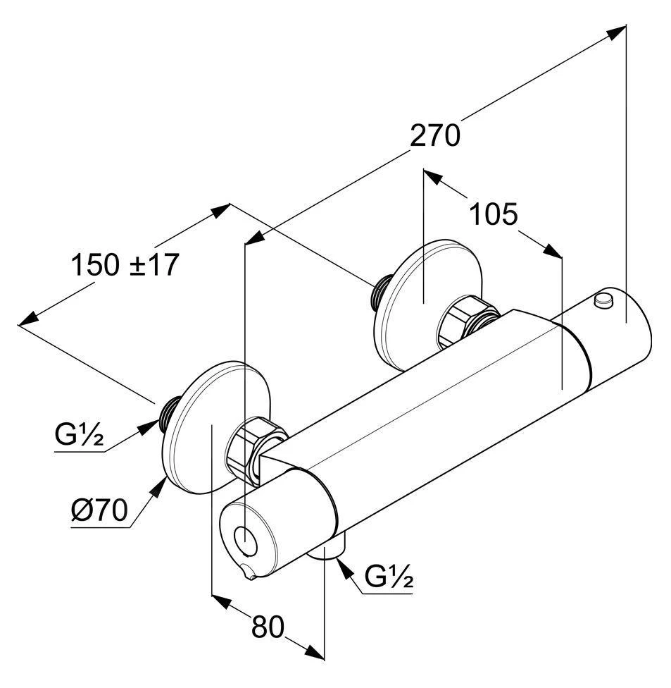 Kludi Basic - Thermostatische Douchekraan, Chroom 350020538 2 Kludi Basic - Thermostatische Douchekraan, Chroom 350020538 - Afbeelding 2