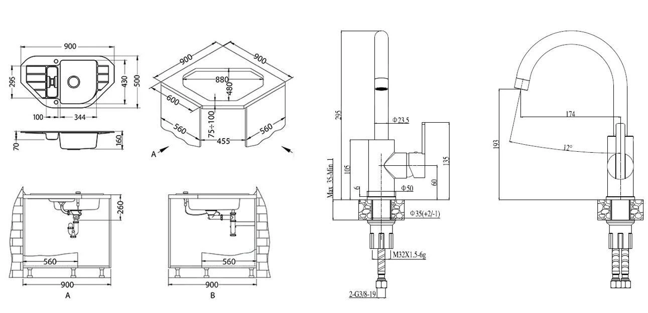 Alveus Sets - Set Spoelbak Niagara 60 En Keukenkraan Tonia, Beige SETA165 2 Alveus Sets - Set Spoelbak Niagara 60 En Keukenkraan Tonia, Beige SETA165 - Afbeelding 2