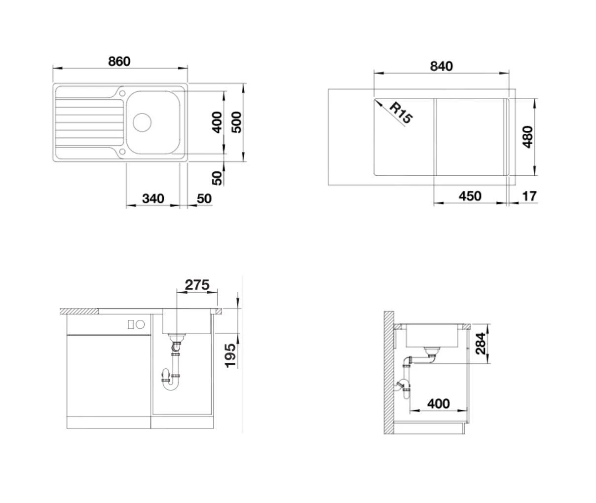 Blanco Dinas 45 - Spoelbak, 860x500 Mm, Met Afvoerregeling, Geborsteld Rvs 523378 2 Blanco Dinas 45 - Spoelbak, 860x500 Mm, Met Afvoerregeling, Geborsteld Rvs 523378 - Afbeelding 2