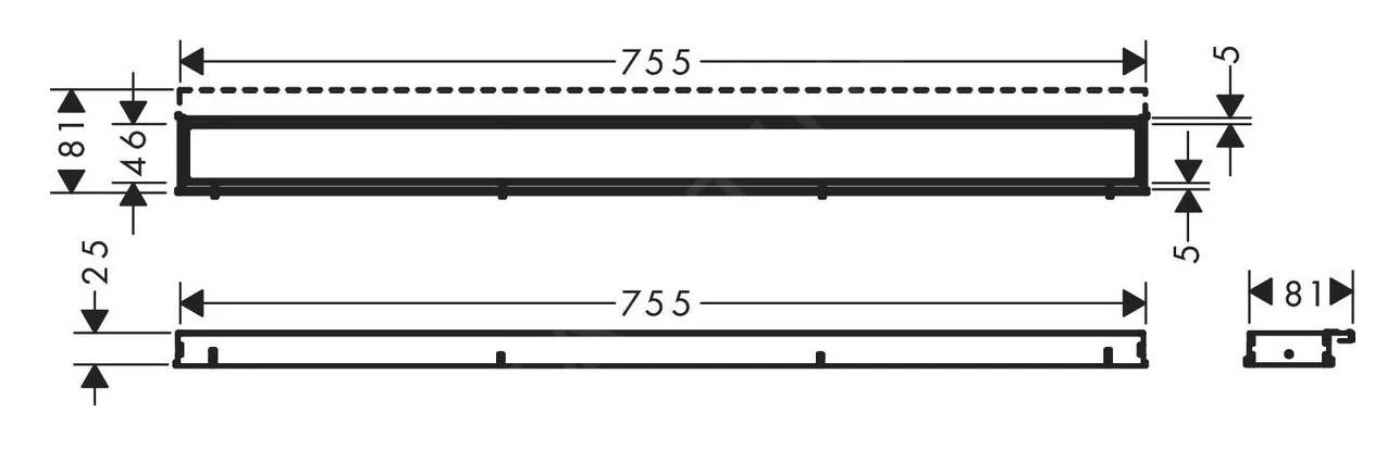 Hansgrohe RainDrain Match - Douchegoot Met Rvs Rooster 800, In Hoogte Verstelbaar Frame, Mat Zwart 56038670 2 Hansgrohe RainDrain Match - Douchegoot Met Rvs Rooster 800, In Hoogte Verstelbaar Frame, Mat Zwart 56038670 - Afbeelding 2
