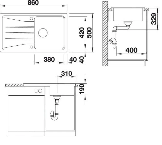 Blanco Sona 5 - Silgranit Spoelbak, 860x500 Mm, Rock Grey 519672 2 Blanco Sona 5 - Silgranit Spoelbak, 860x500 Mm, Rock Grey 519672 - Afbeelding 2
