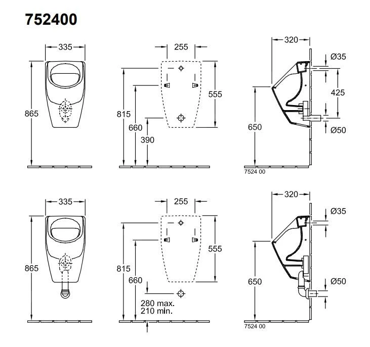 Villeroy & Boch O.novo - Afzuigurinoir, 335x560x320 Mm, Alpine Wit 75240001 2 Villeroy & Boch O.novo - Afzuigurinoir, 335x560x320 Mm, Alpine Wit 75240001 - Afbeelding 2
