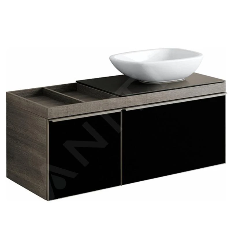 Geberit Citterio - Wastafelonderkast 560 Mm Voor Waskom, Met Bijzetplank, Glanzend Zwart/eik Grijsbruin 500.565.JJ.1 1 Geberit Citterio - Wastafelonderkast 560 Mm Voor Waskom, Met Bijzetplank, Glanzend Zwart/eik Grijsbruin 500.565.JJ.1