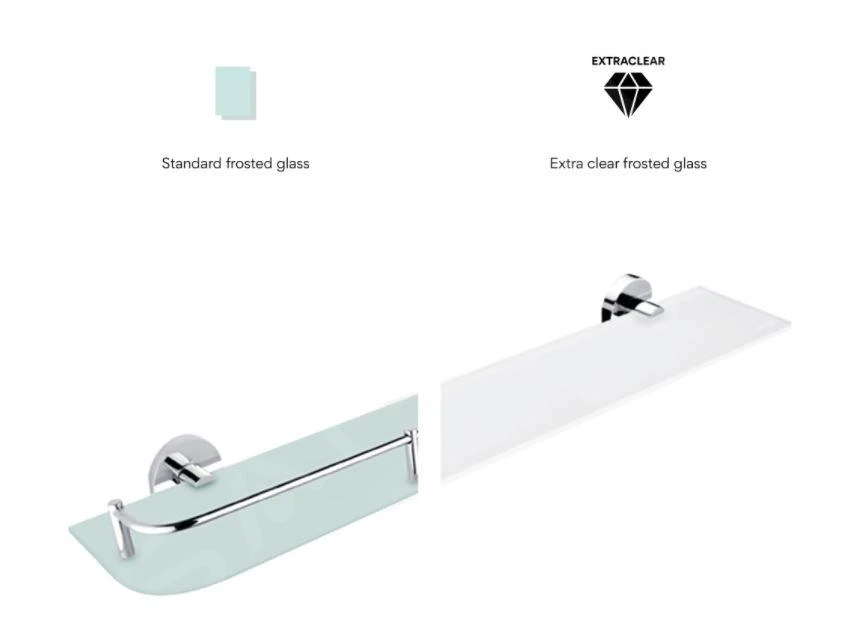 Kielle Aura - Badkamerplank Met Rek, 500 Mm, Mat Glas/chroom 40802010 3 Kielle Aura - Badkamerplank Met Rek, 500 Mm, Mat Glas/chroom 40802010 - Afbeelding 3