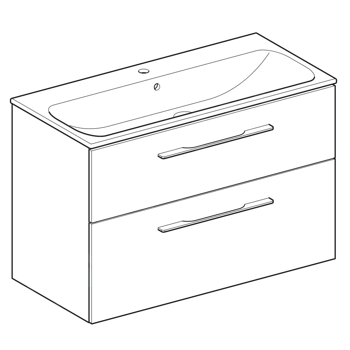 Geberit Selnova Square - Wastafelonderkast 635x988x480 Mm, Met Wastafel, 2 Laden, Glanzend Wit 501.244.00.1 3 Geberit Selnova Square - Wastafelonderkast 635x988x480 Mm, Met Wastafel, 2 Laden, Glanzend Wit 501.244.00.1 - Afbeelding 3