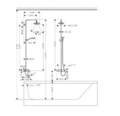 Hansgrohe Croma Select E - Thermostatische Badkraan Showerpipe 180 Met Accessoires, 2jet, Wit/chroom 27352400 -Woonwinkel 76e07497a1bead04d1e4a745