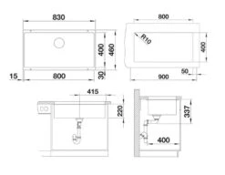 Blanco Subline 800 - Silgranit Spoelbak, 830x460 Mm, InFino, Antraciet 523141 4 Blanco Subline 800 - Silgranit Spoelbak, 830x460 Mm, InFino, Antraciet 523141 -Woonwinkel 7788242135b7b82595b7e506