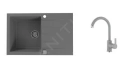 Alveus Sets - Set Granieten Spoelbak Cadit 20 En Keukenkraan Tonia, Concrete SETA20013