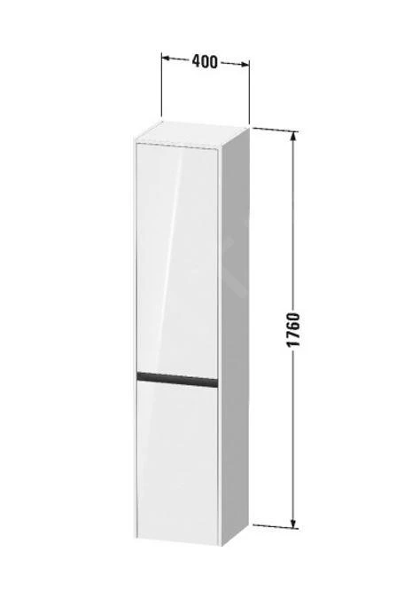 Duravit Ketho.2 - Hoge Kast 1760x400x360 Mm, 2 Deuren, Scharnieren Rechts, Mat Wit K21329R18180000 2 Duravit Ketho.2 - Hoge Kast 1760x400x360 Mm, 2 Deuren, Scharnieren Rechts, Mat Wit K21329R18180000 - Afbeelding 2