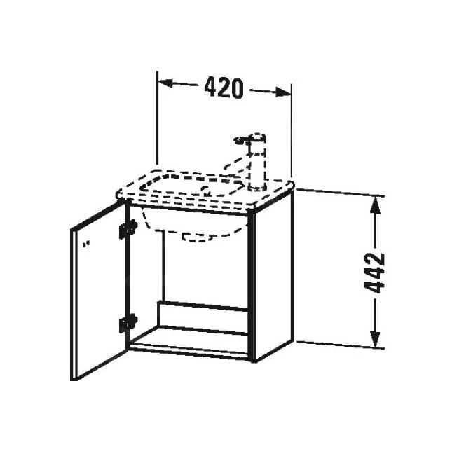 Duravit Brioso - Wastafelonderkast 442x420x289 Mm, Links, 1 Deur, Glans Wit BR4000L2222 2 Duravit Brioso - Wastafelonderkast 442x420x289 Mm, Links, 1 Deur, Glans Wit BR4000L2222 - Afbeelding 2