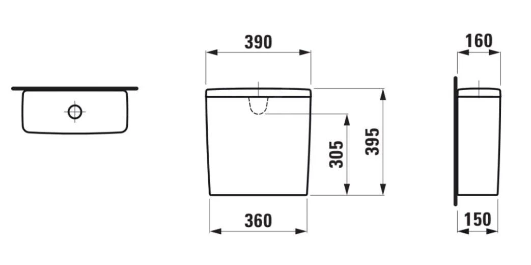 Laufen Lua - Spoelreservoir, DualFlush, Watertoevoer Achteraan, Wit H8270810009711 2 Laufen Lua - Spoelreservoir, DualFlush, Watertoevoer Achteraan, Wit H8270810009711 - Afbeelding 2