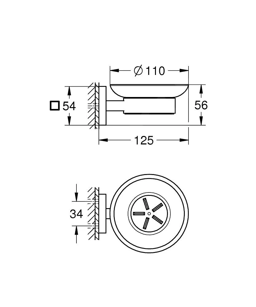 Grohe QuickFix Start Cube - Zeepschaal Met Houder, Glas/supersteel 41096DC0 2 Grohe QuickFix Start Cube - Zeepschaal Met Houder, Glas/supersteel 41096DC0 - Afbeelding 2