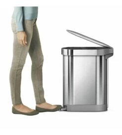 Simplehuman Afvalemmers - Afvalbak Slim 45 L, Gebrosteld Rvs CW2044 -Woonwinkel 7febcdfd5d32dfd2efeba28b