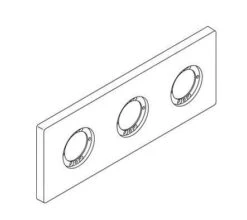 Ideal Standard Archimodule - Afdekrozet 3-gats 100 X 266 Mm, Chroom A963732AA