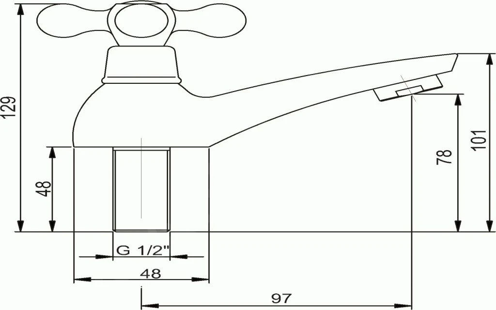Novaservis Titania Retro II - Wastafelkraan Koud Water, Chroom 99105,0 2 Novaservis Titania Retro II - Wastafelkraan Koud Water, Chroom 99105,0 - Afbeelding 2