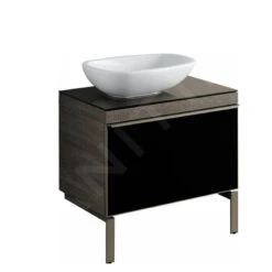 Geberit Citterio - Wastafelonderkast 560 Mm Voor Waskom, Glanzend Zwart/eik Grijsbruin 500.558.JJ.1